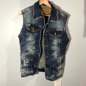 Zara Mens Jean Vest Jacket